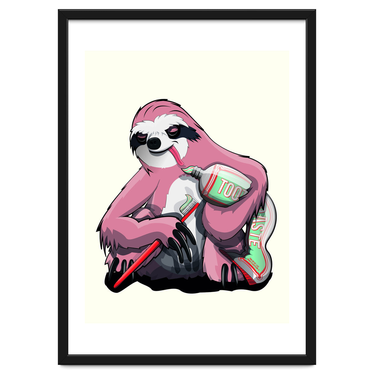 Sloth Brushing Teeth, Funny Bathroom Humour