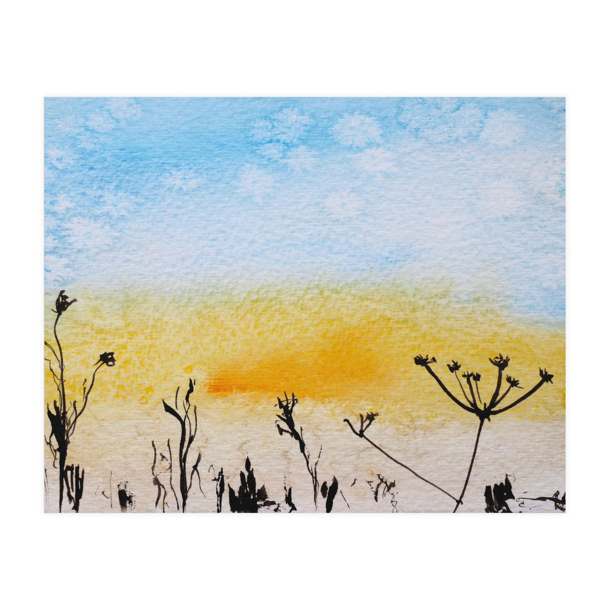 Winter sunrise || watercolor (Print Only)
