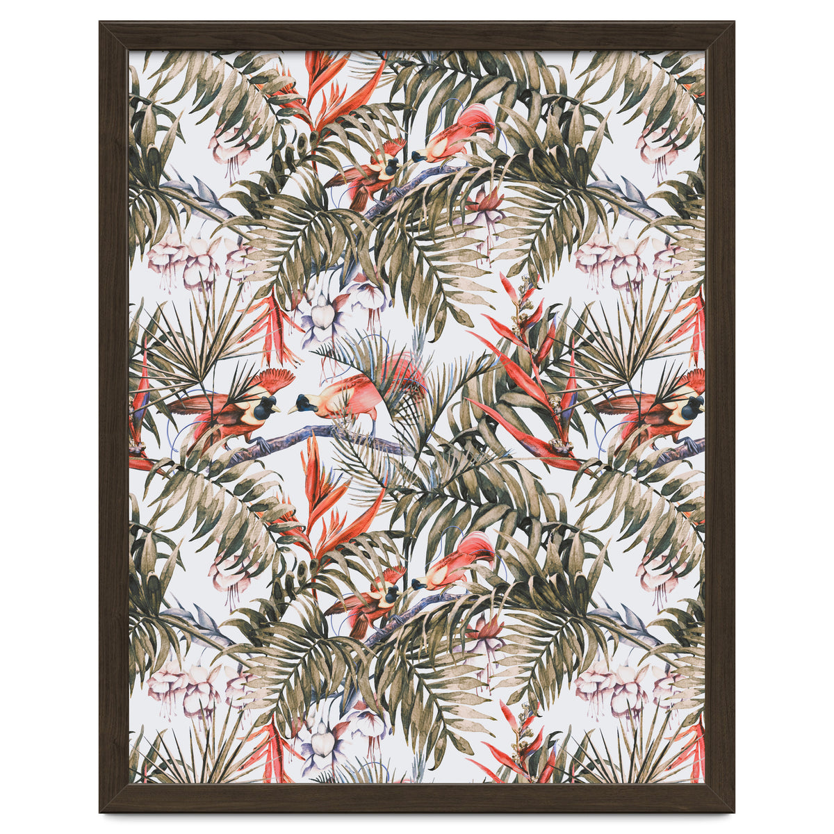 Exotic birds in the jungle paradise