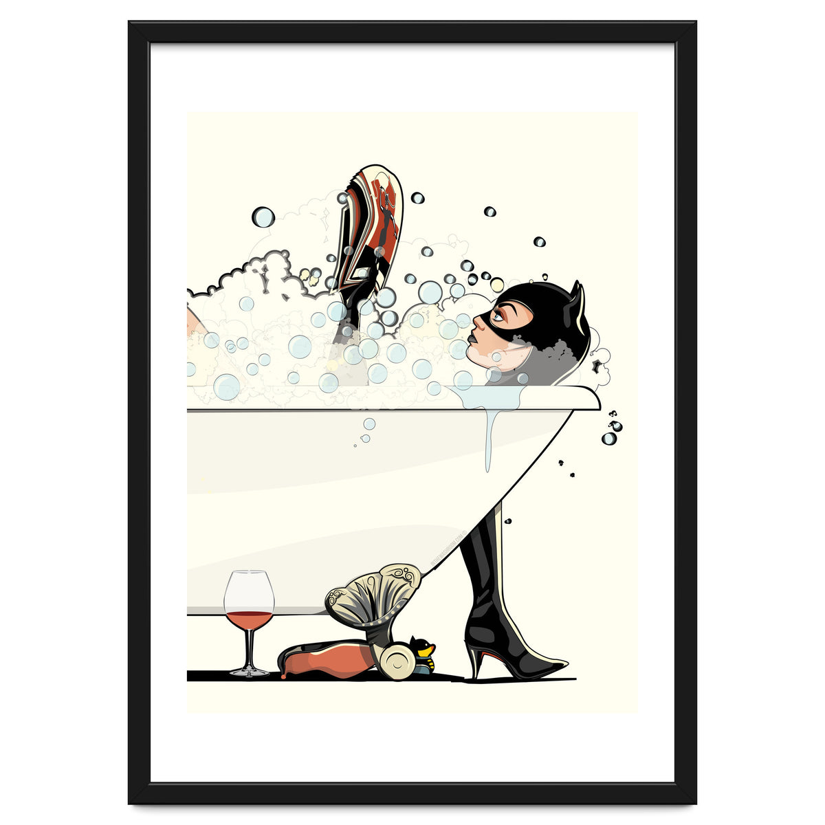 Catwoman in the Bath, funny Bathroom Humour