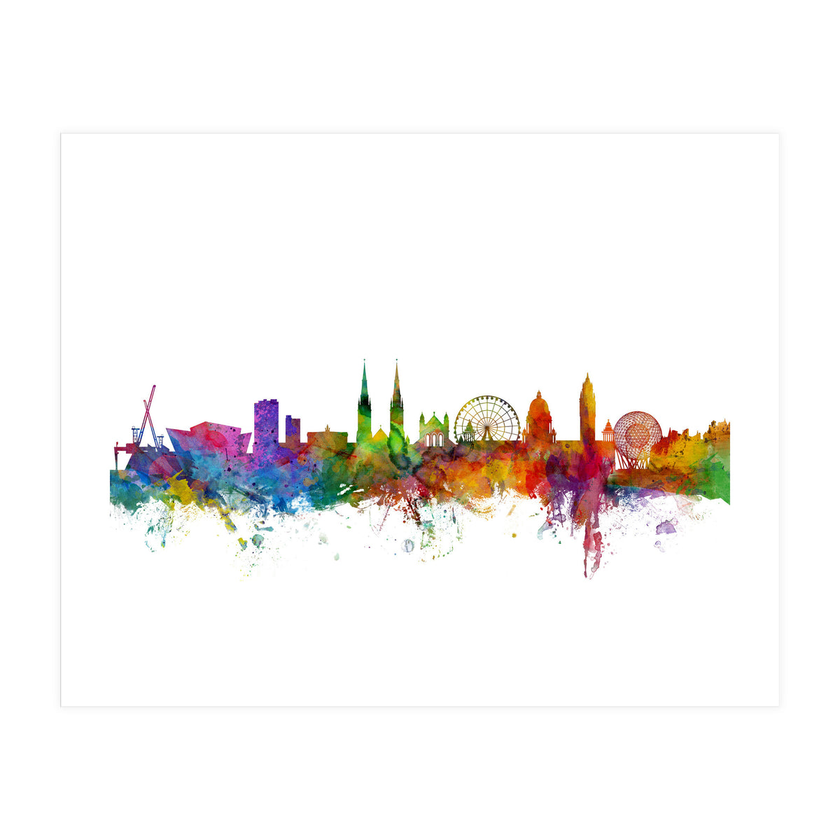 Belfast Northern Ireland Skyline (Print Only)
