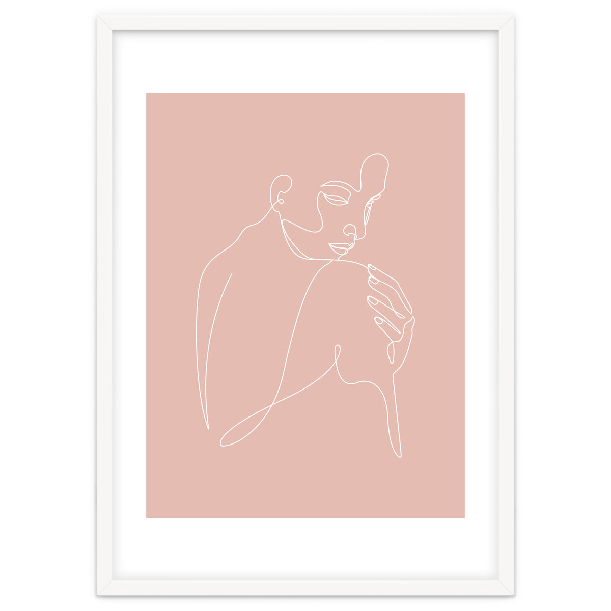 Sleep woman line pink