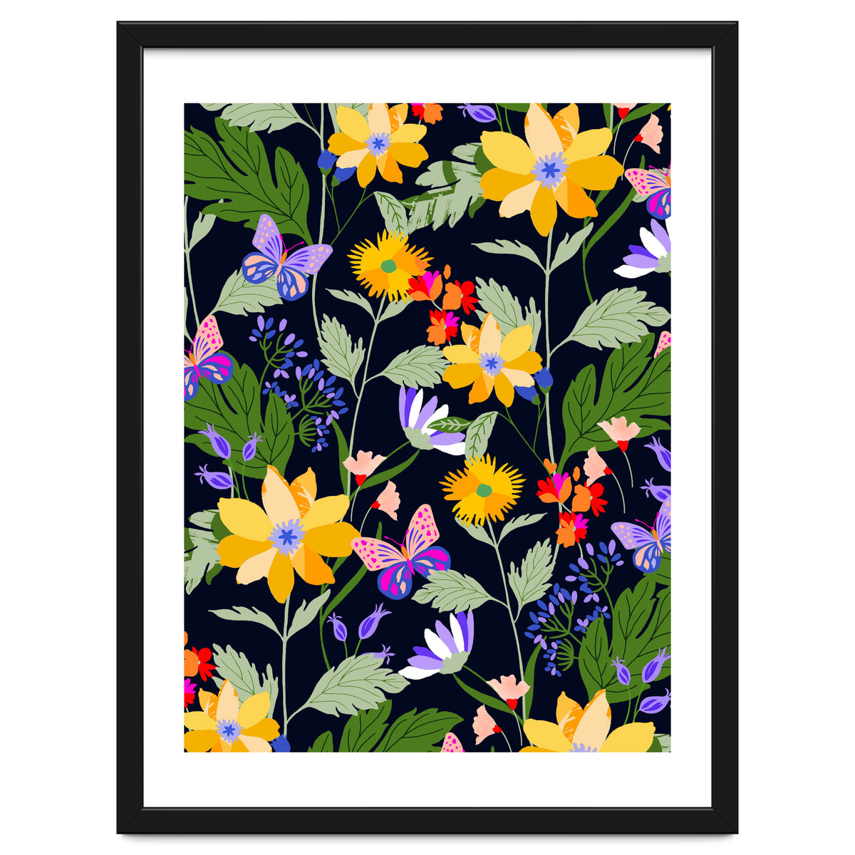 Flowers and butterflies