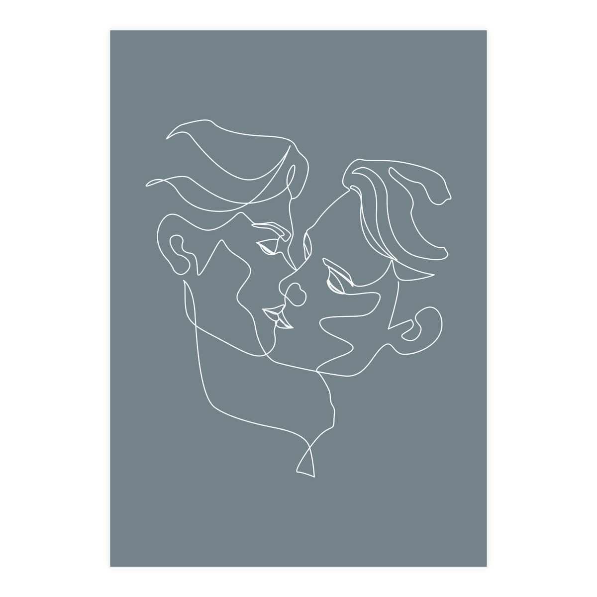 gay love line art-blue (Print Only)