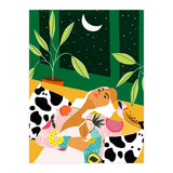 Eclectic Moon Lover | Modern Bohemian Quirky Woman Fashion | Color Pop Dreamer Illustration (Print Only) thumbnail
