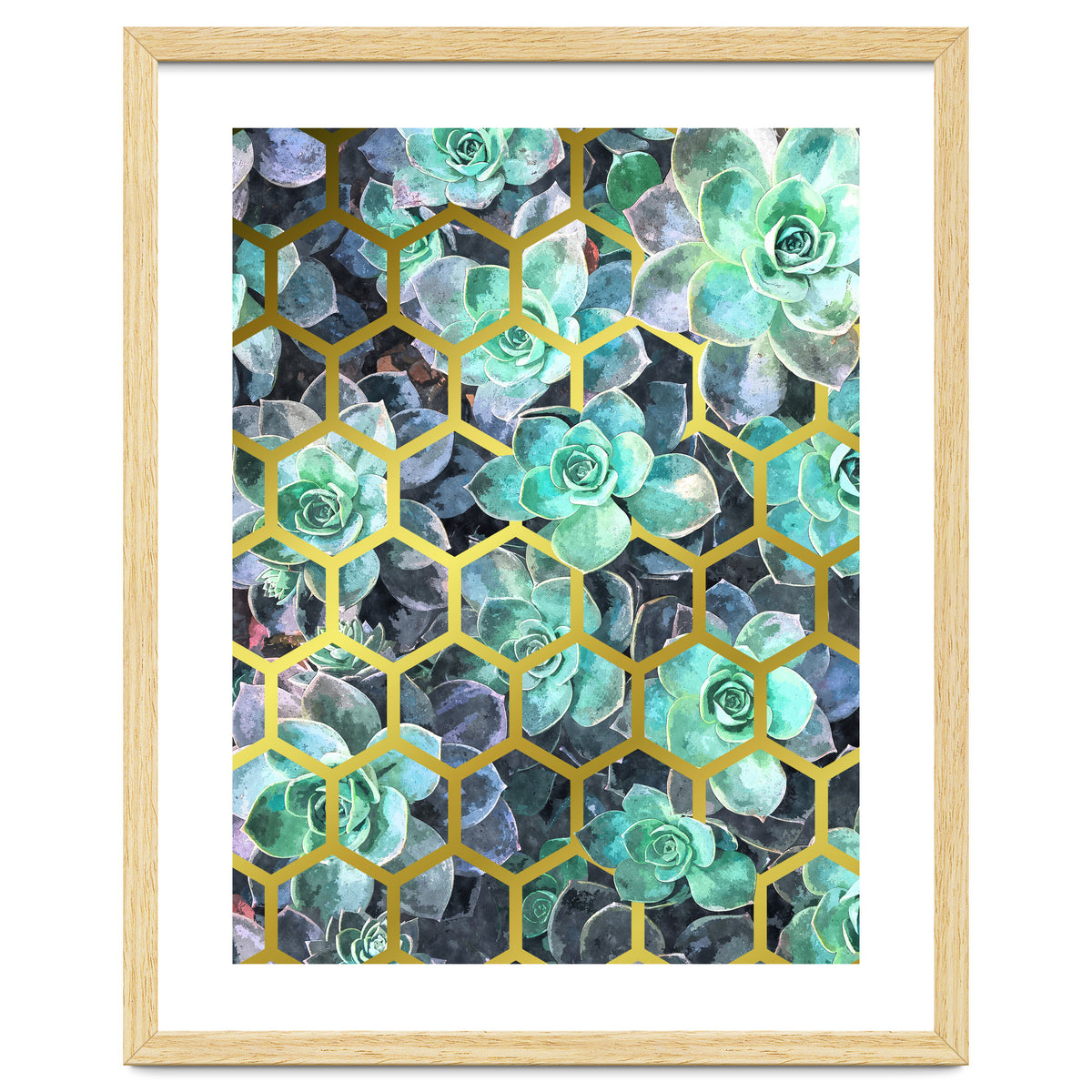 Succulents and Gold Geometric