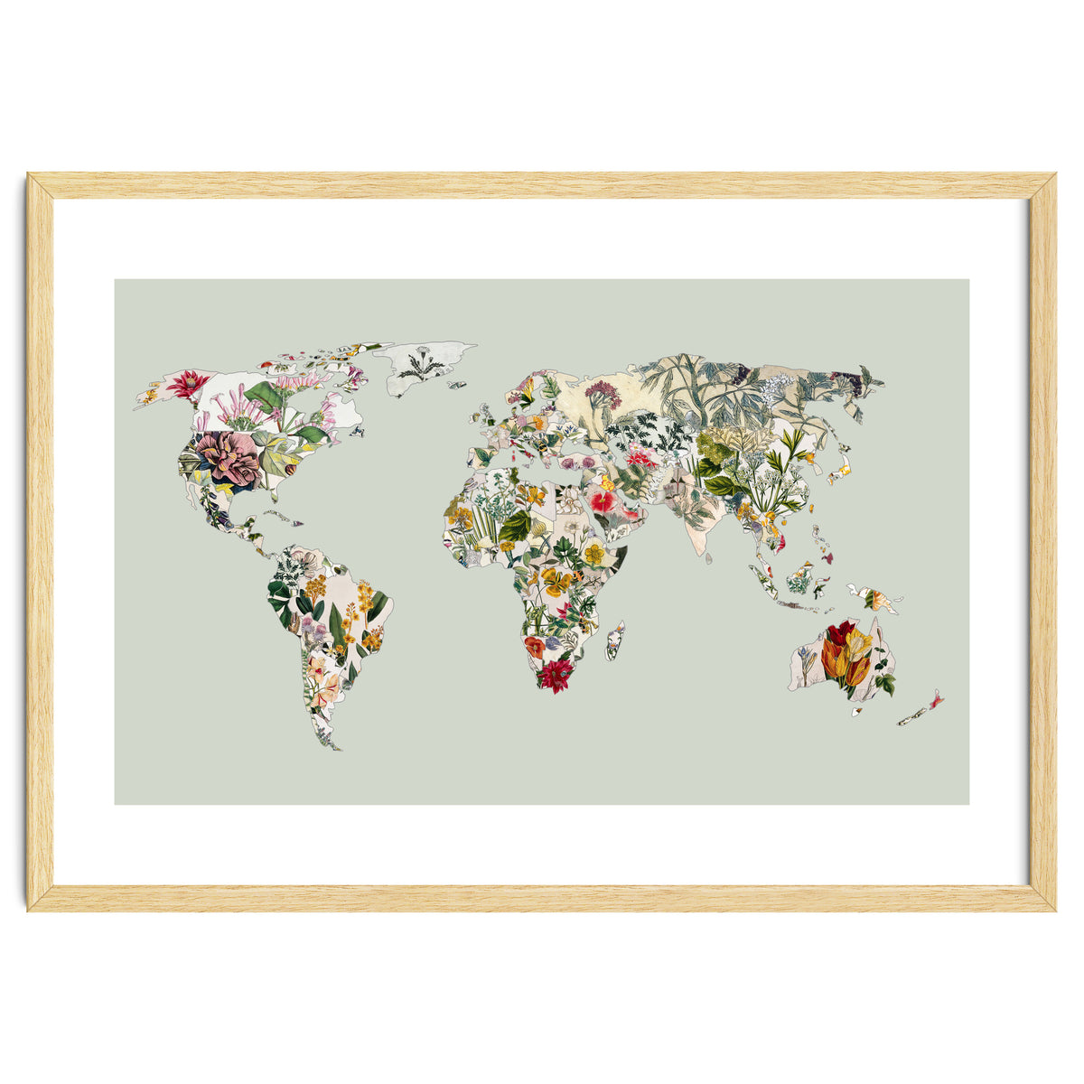Vintage Botanical Map - Green
