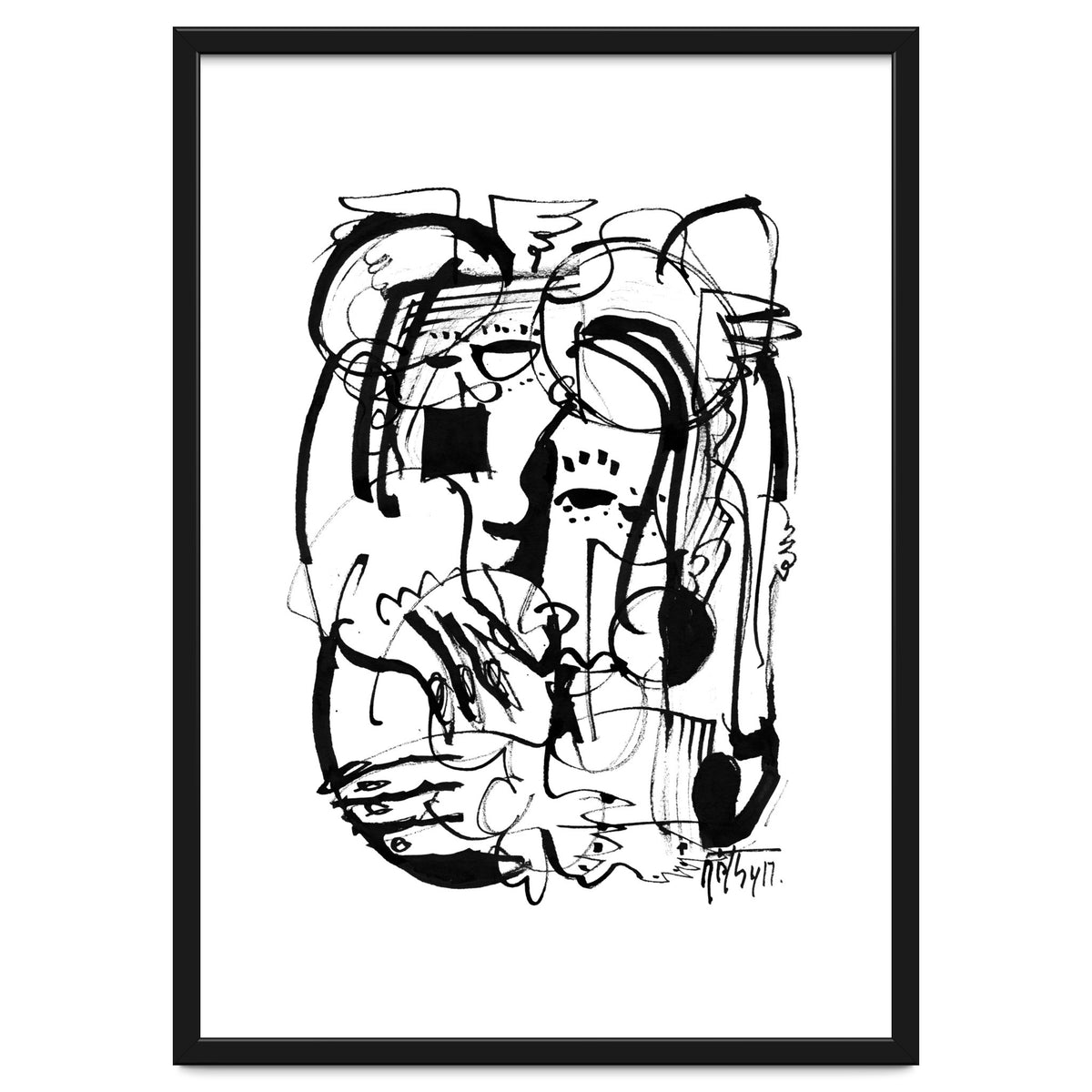 Two Shy Angels - b&w