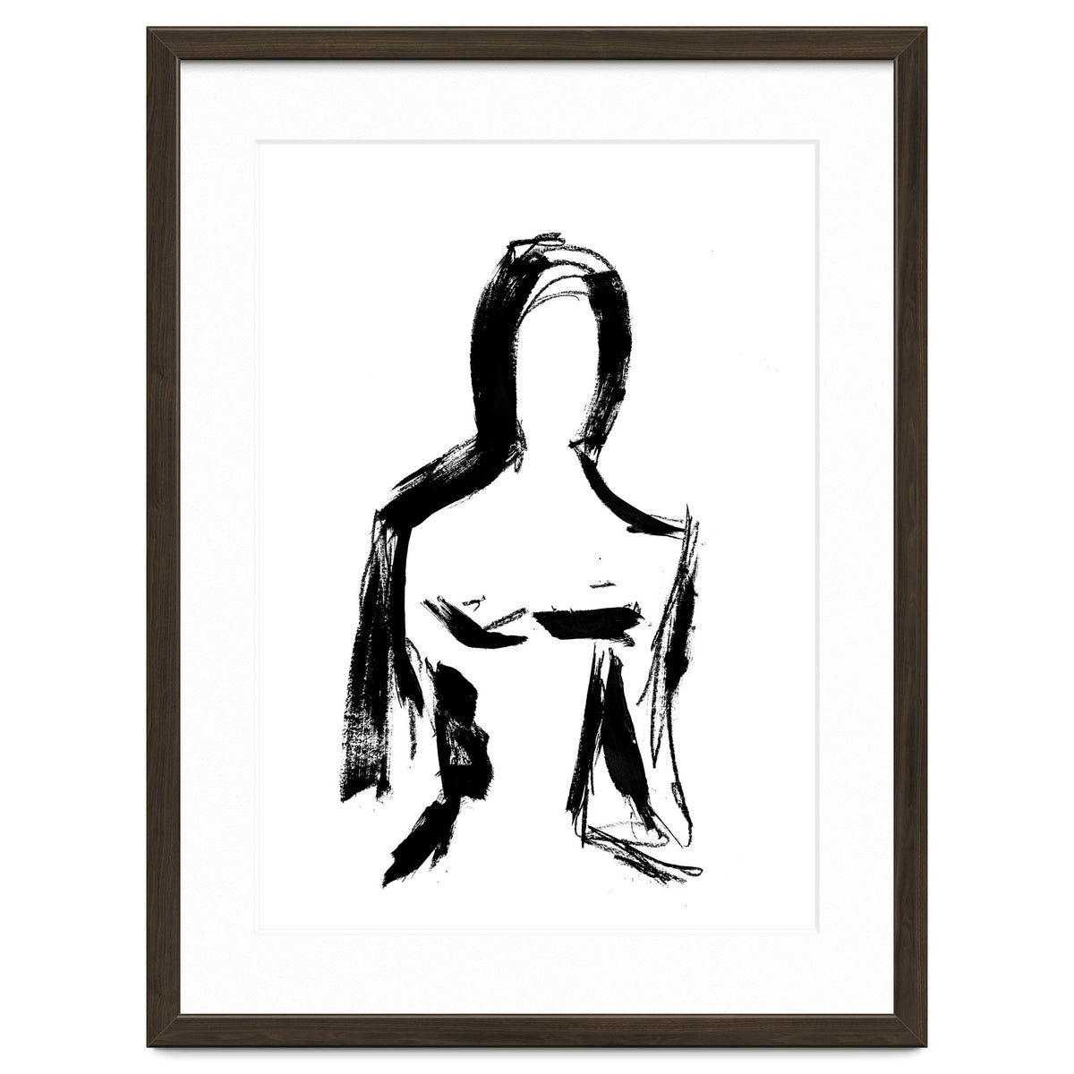 Abstract Monochrome Female Figure