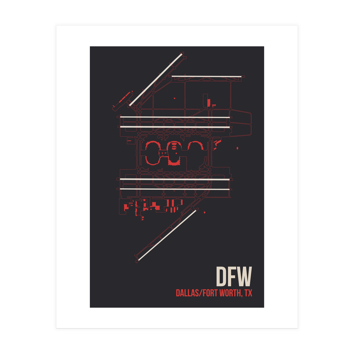 Dallas/Fort Worth Airport Layout (Print Only)