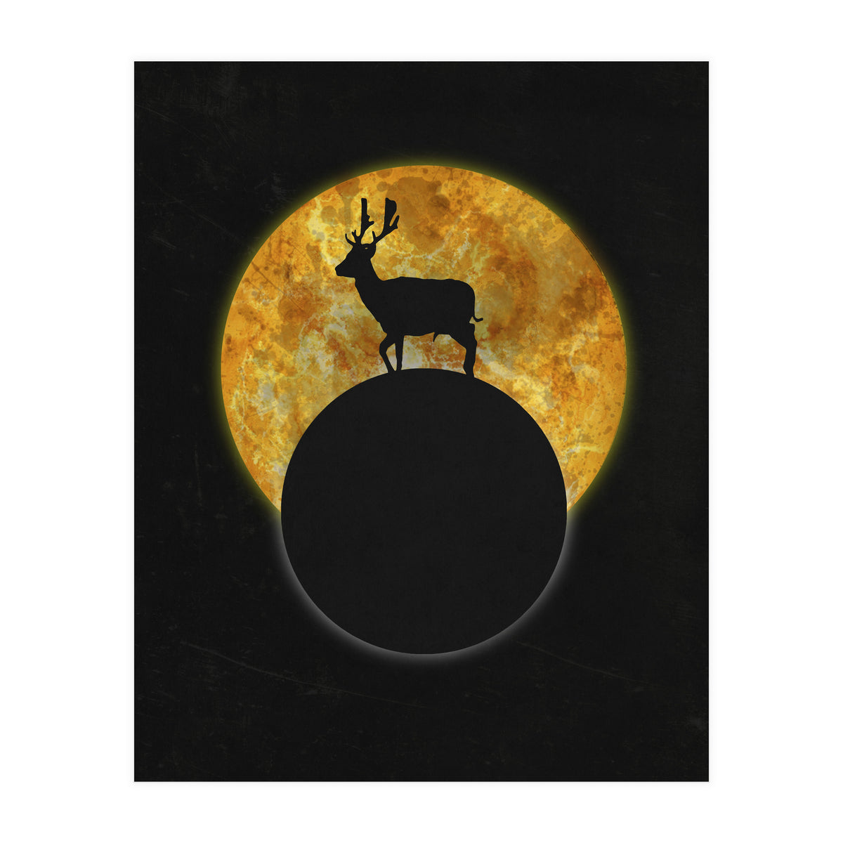 Deer On The Moon  (Print Only)