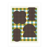 Funky Organic Shapes on a Plaid Background (Print Only) thumbnail