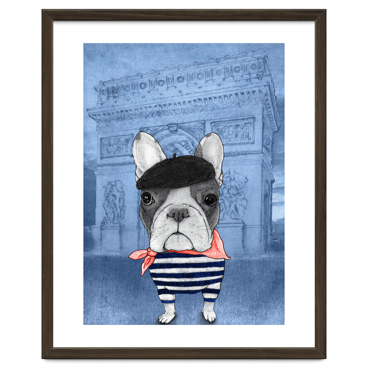 French Bulldog With Arc De Triomphe