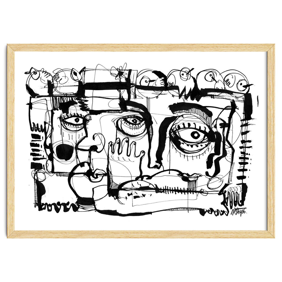 Birds on a Wire - b&w