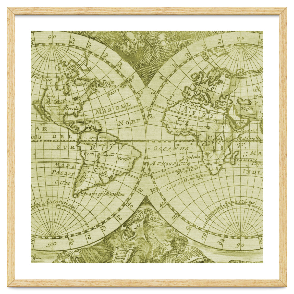 Vintage Mapa Mundi