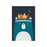 Cute Little Bear Turqouise (Print Only) thumbnail