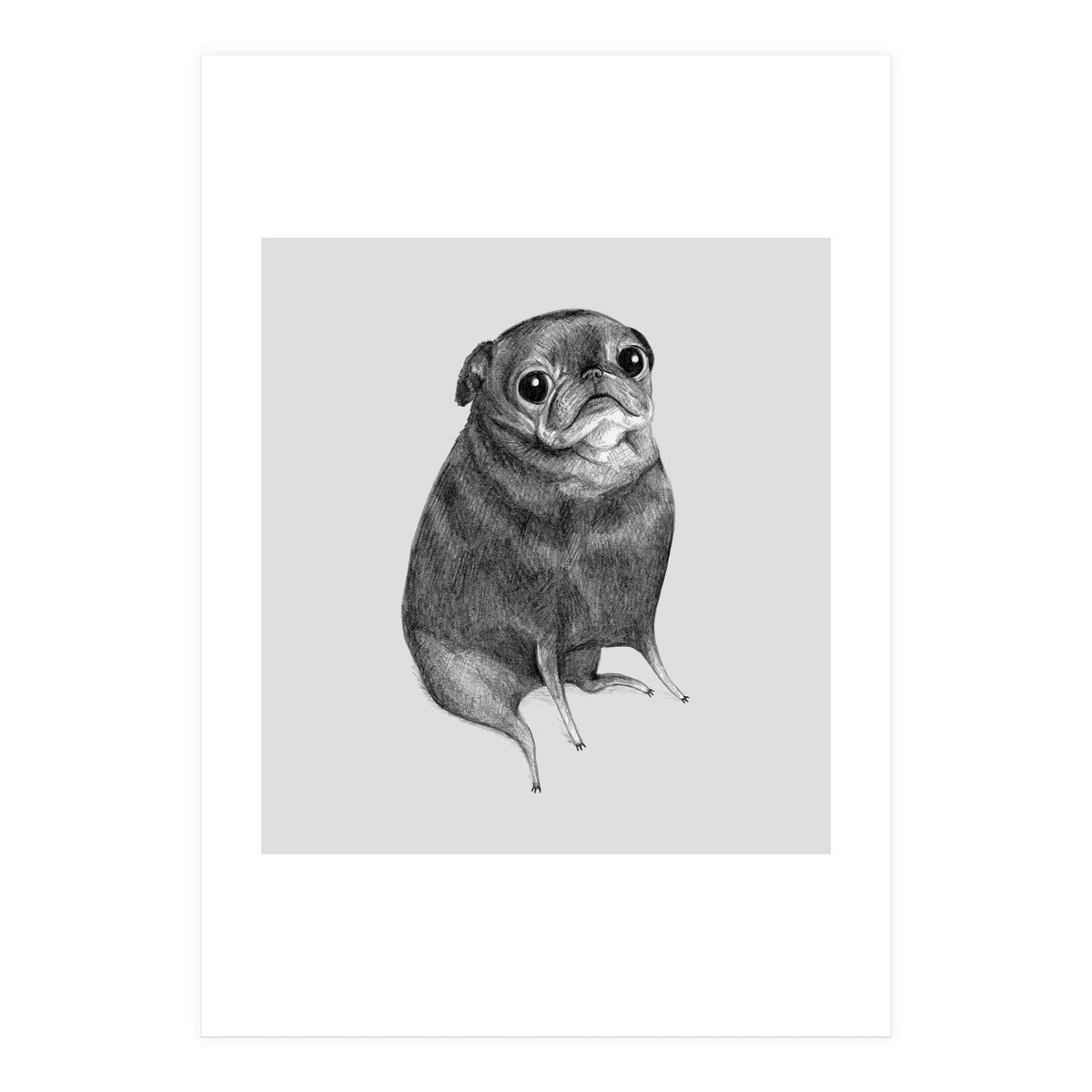 Sweet Black Pug (Print Only)