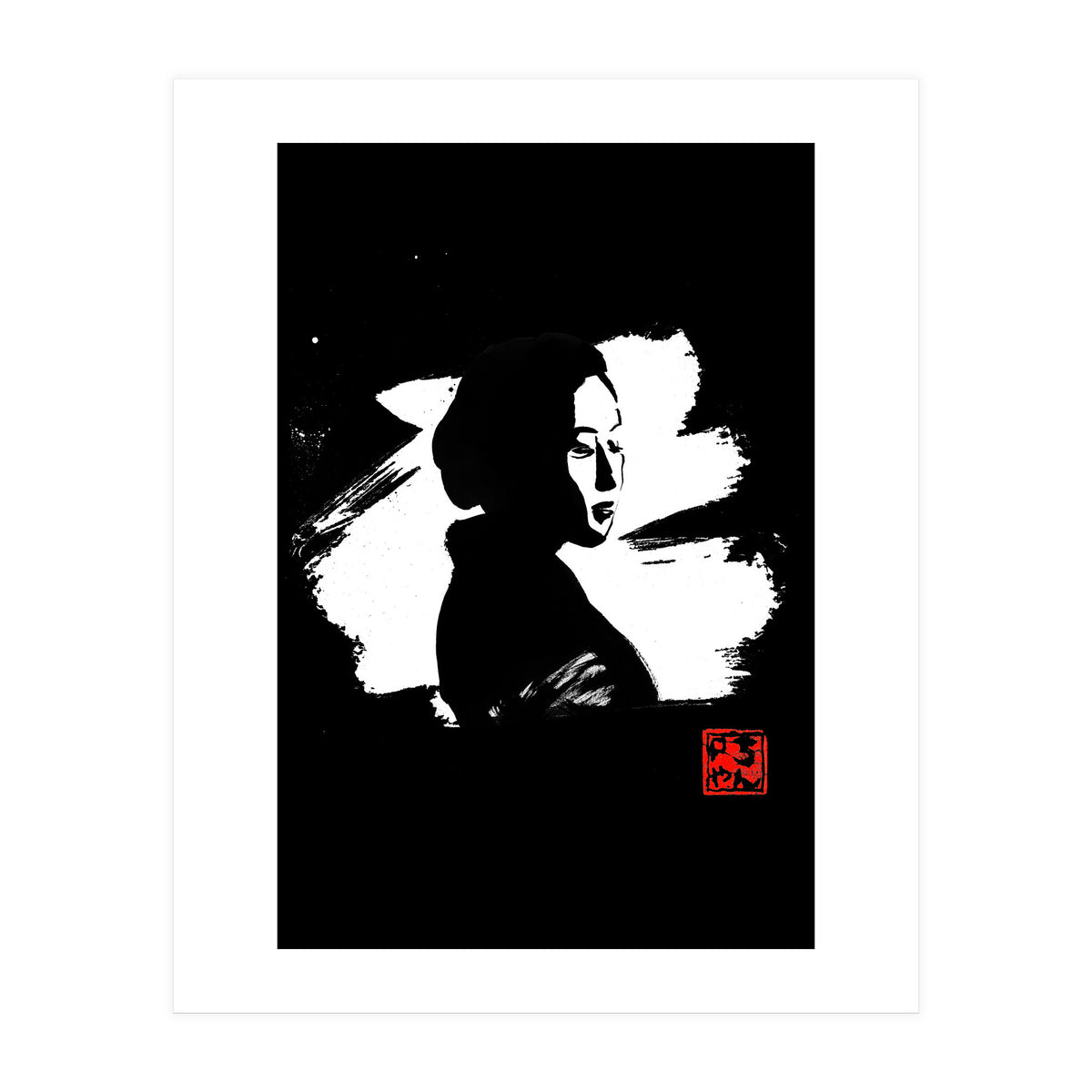 Black gesiha in white (Print Only)