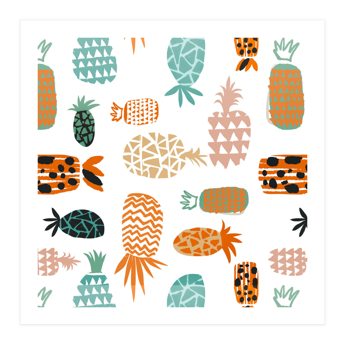 Crazy Pineapples Art Print (Print Only)