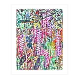 Jungle Mysteries, Colorful Bohemian Rustic Forest, Eclectic Nature Botanical Heliconia Tropical (Print Only) thumbnail