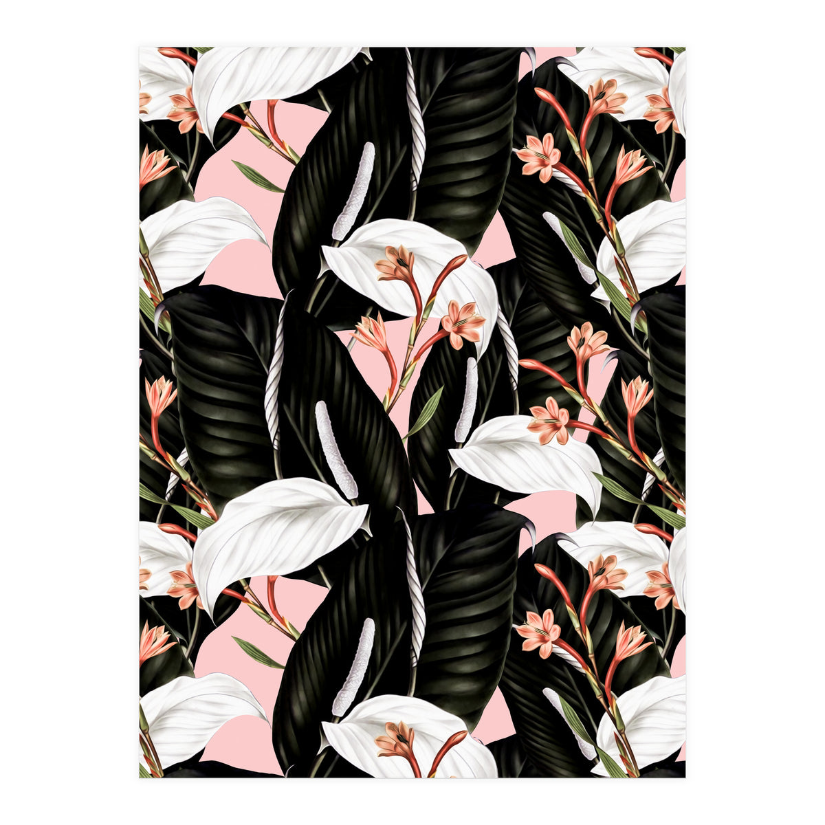 Flowery exotic botanical pink (Print Only)