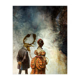 VINTAGE COUPLE IN AUTUMNAL ABSTRACT FOREST I (Print Only) thumbnail