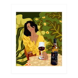 Wine is the answer.What was the question? Drinks Vacation Travel Modern Bohemian Black Woman Fashion  (Print Only) thumbnail