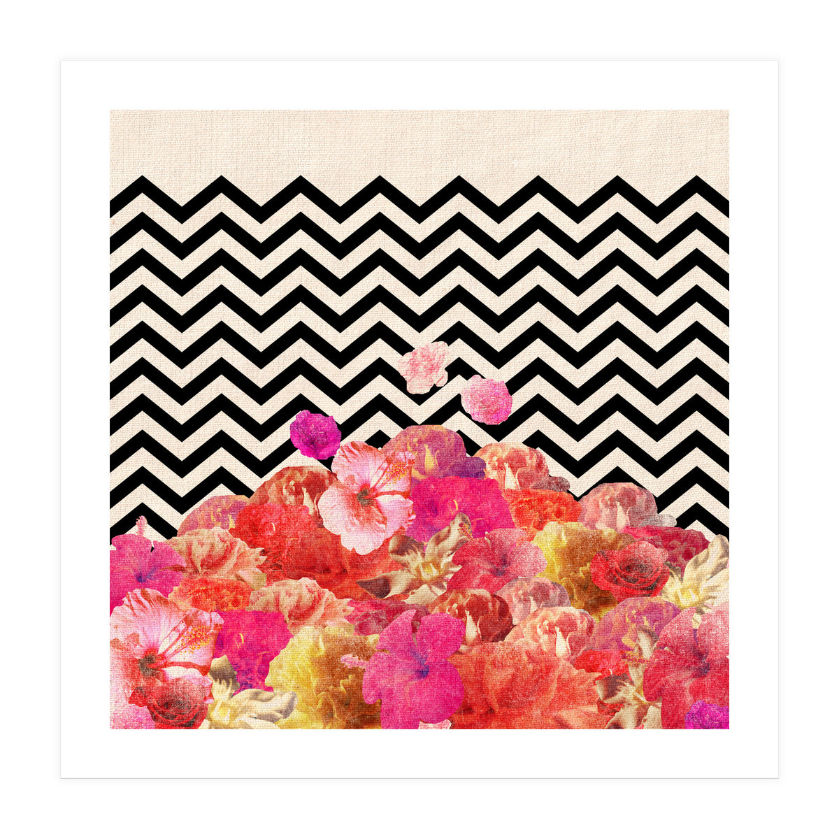 Chevron Flora Ii (Print Only)
