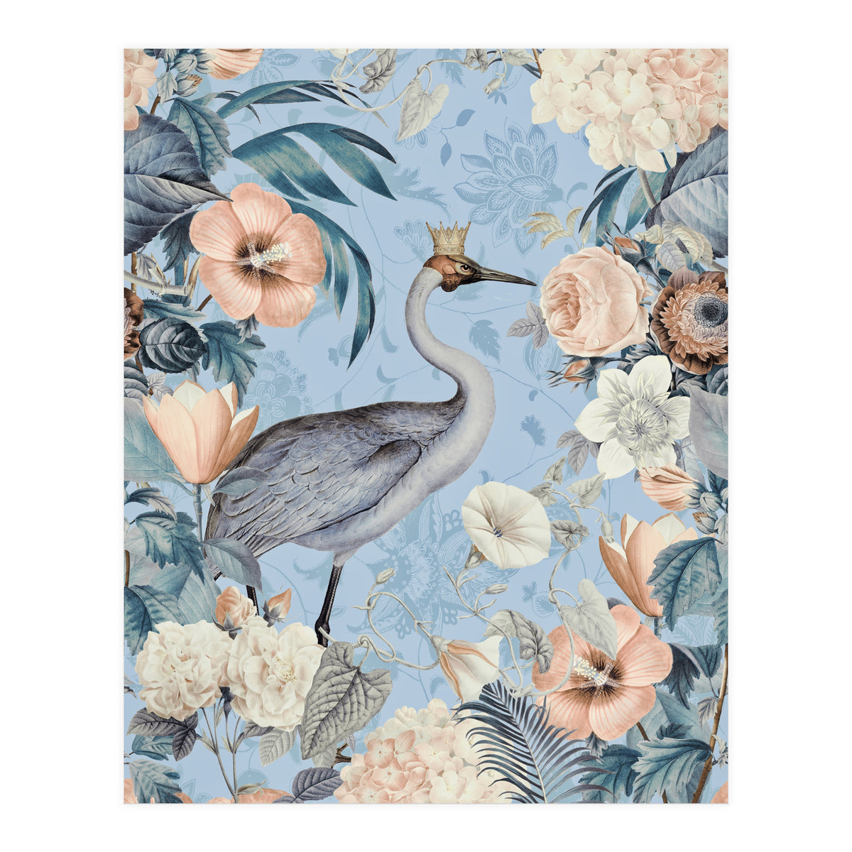 Crane King Blue Cream (Print Only)