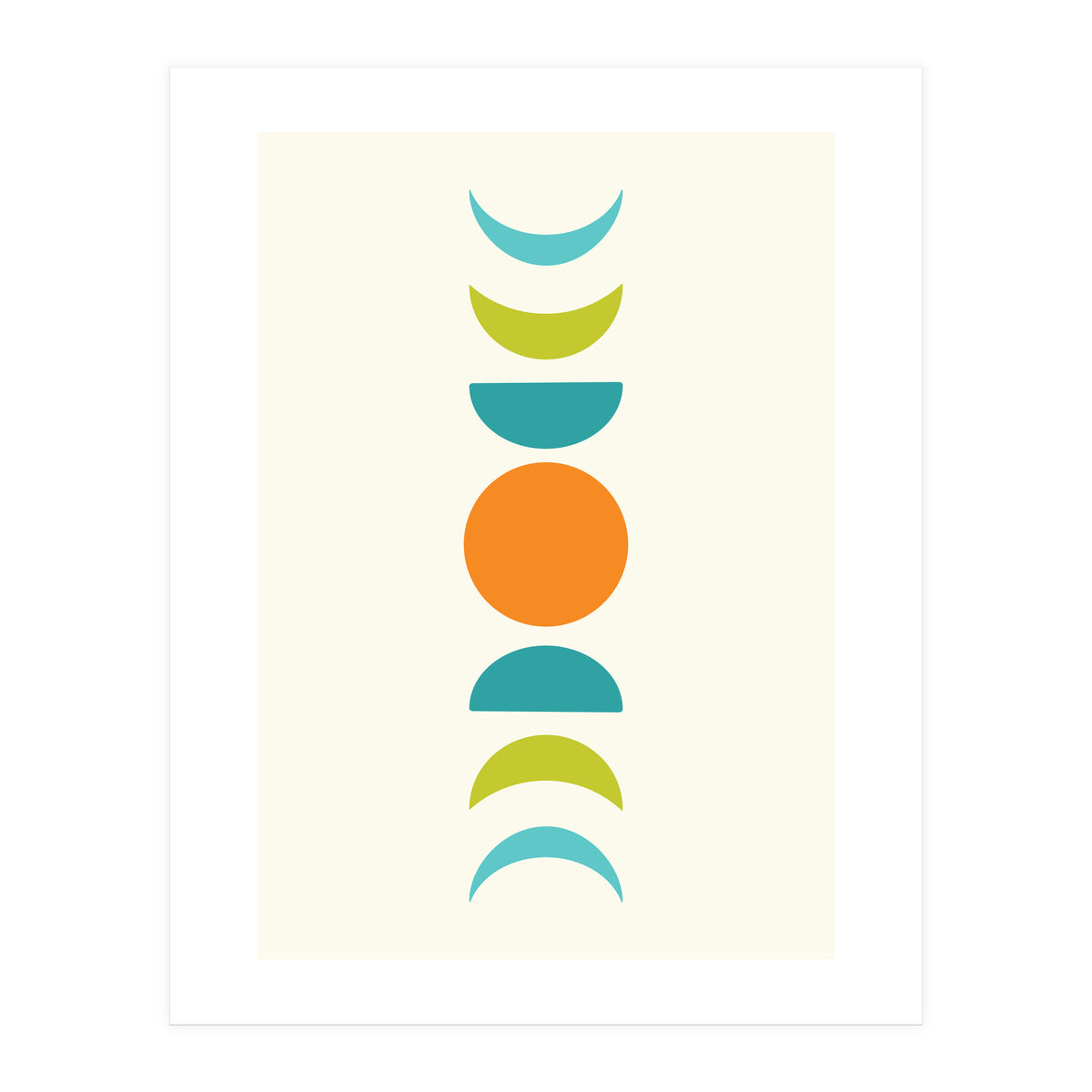 Abstract Moons Teal and Orange  (Print Only)