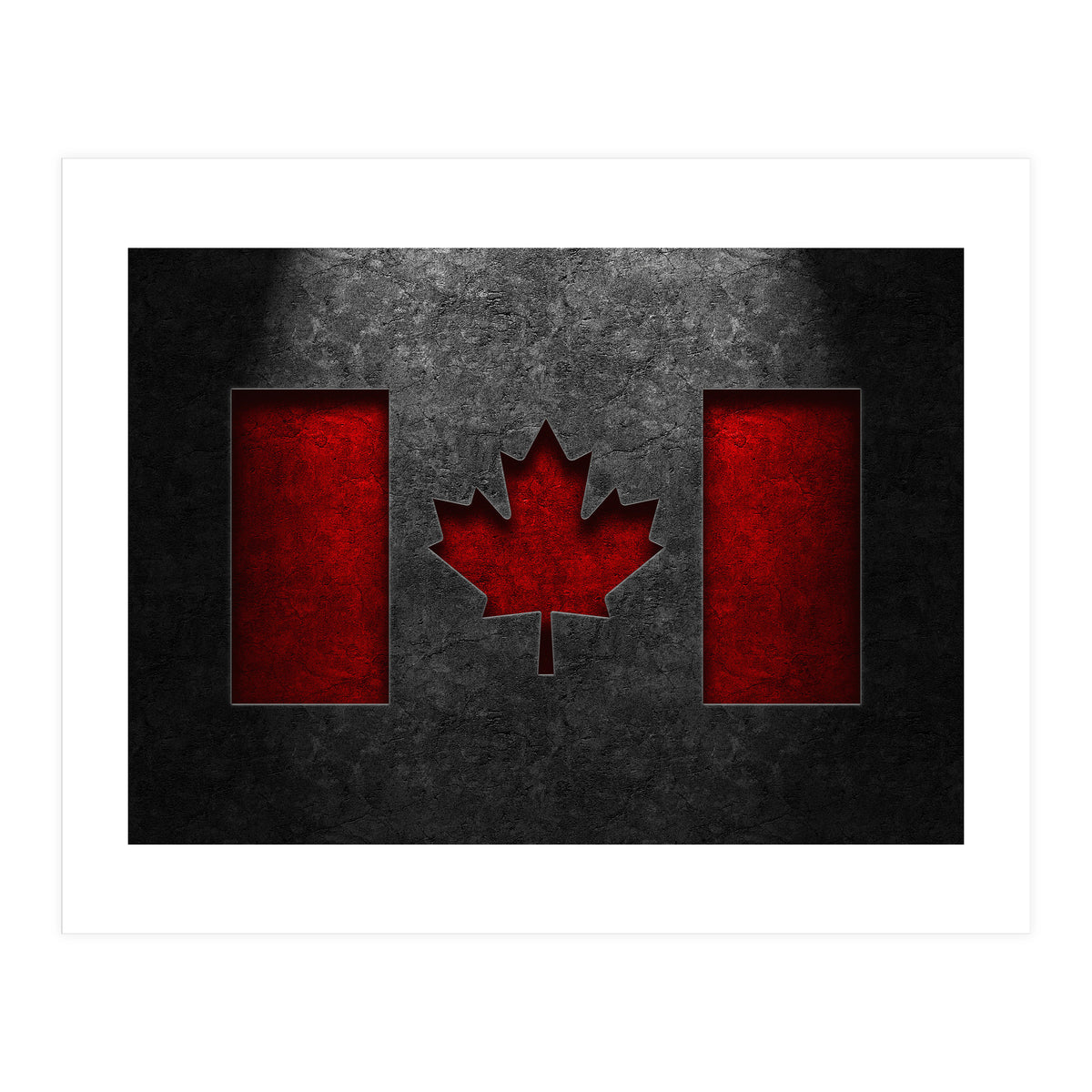 Canadian Flag Stone Texture (Print Only)