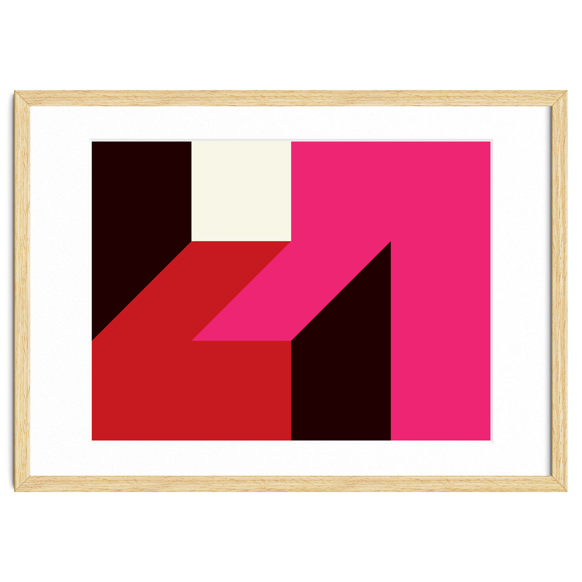 Geometric Shapes No. 62 - red, magenta & black