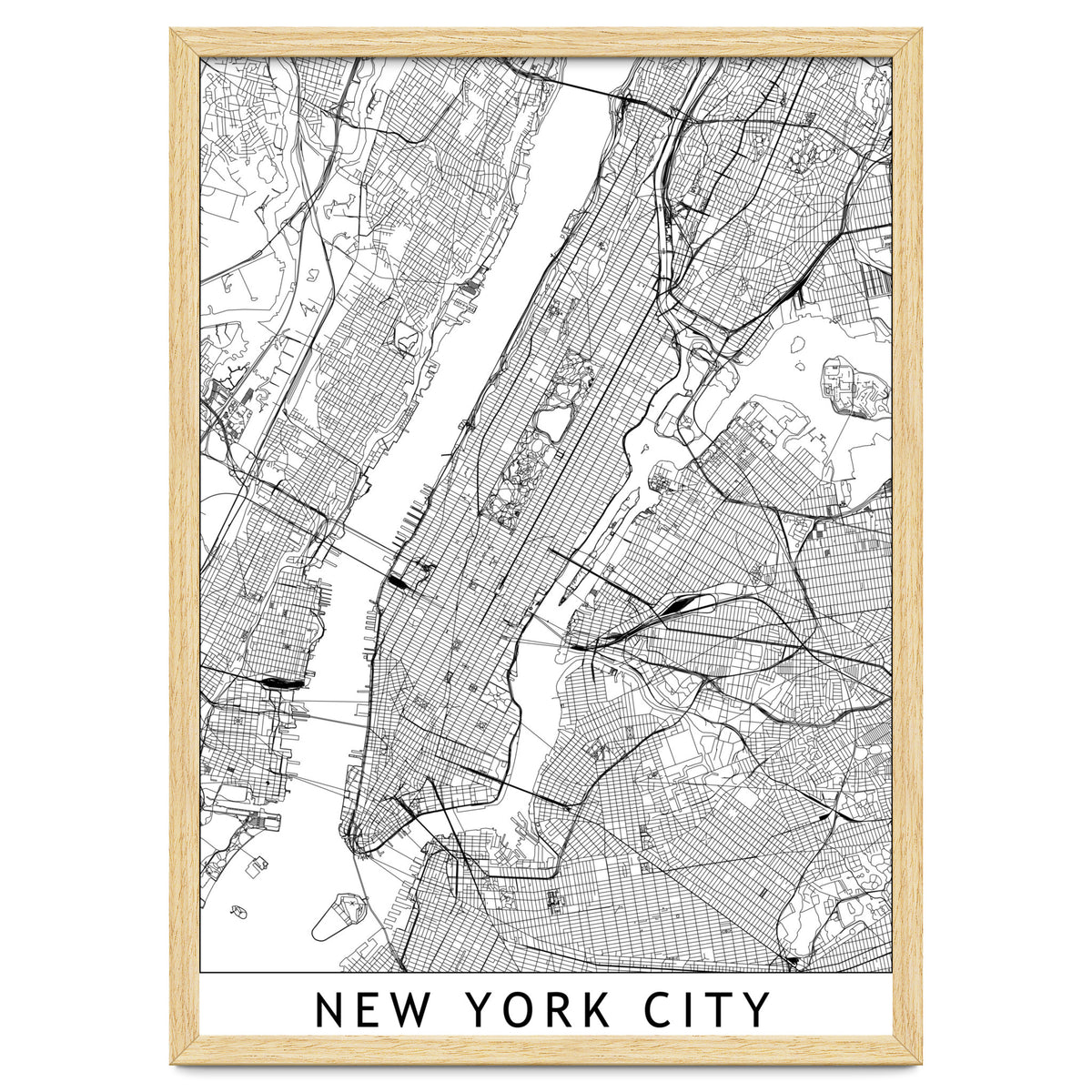 New York City White Map