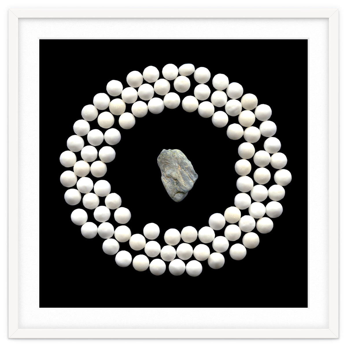 White pearls and stone