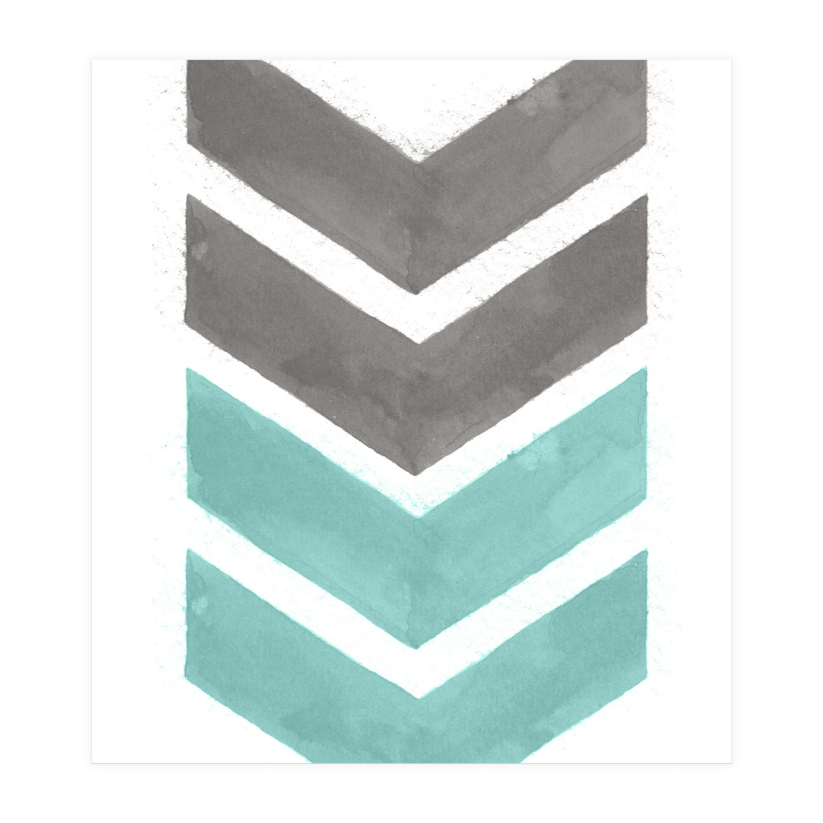 Mint Grey Chevron Print (Print Only)