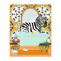 Zebra Bathing in Moroccan Style Bathroom (Print Only)