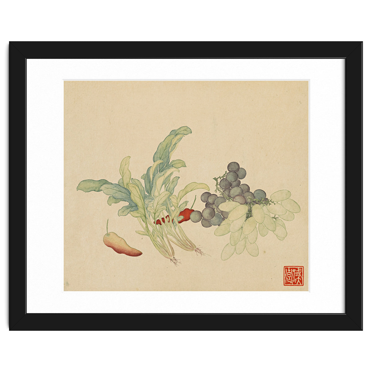 Wang Chengyu ~ Flowers And Vegetables, Vegetables, Fruits, Peppers, Millet Hot, Grapes, Spinach