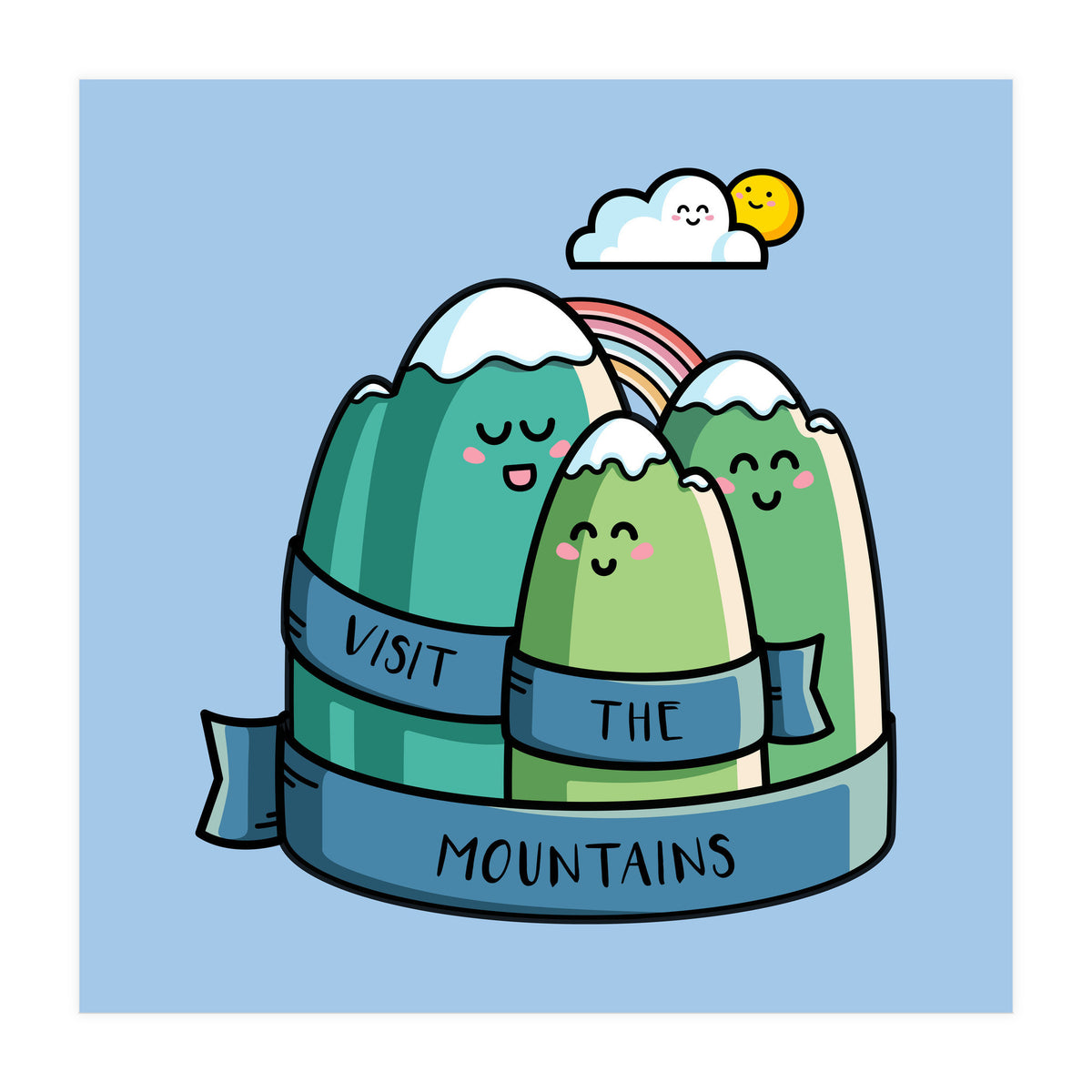 Kawaii Cute Visit the mountains (Print Only)