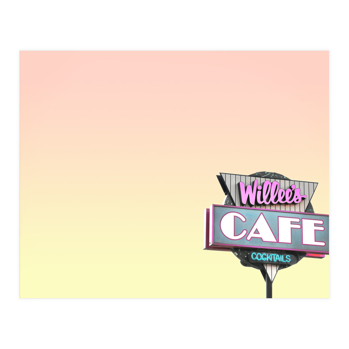 Willees Cafe and Cocktails Neon Sign (Print Only)