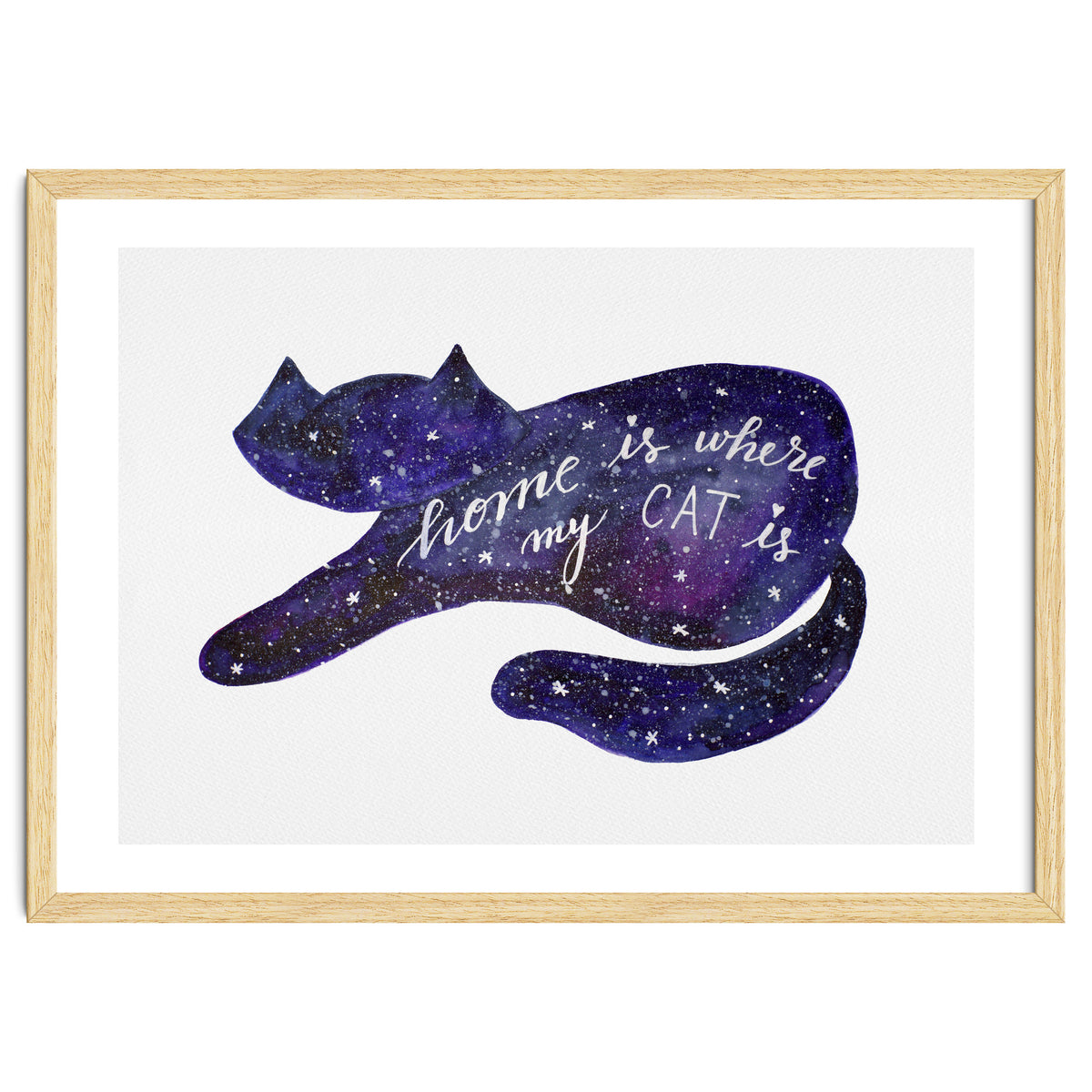 Watercolor galaxy cat