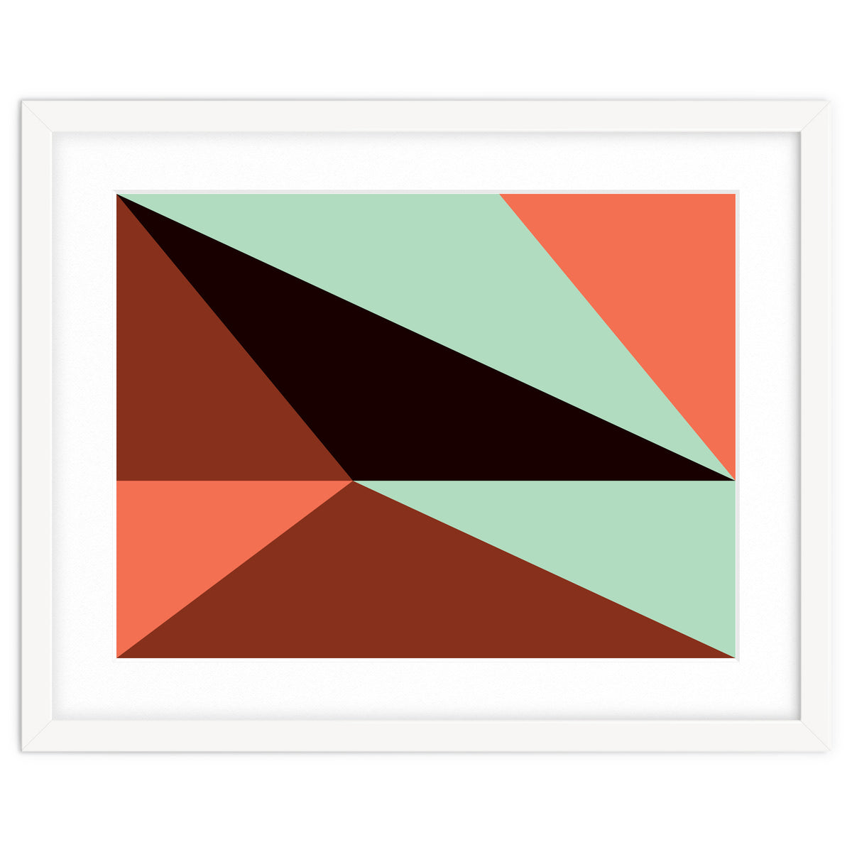 Geometric Shapes No. 17 - pink, brown, mint green & black