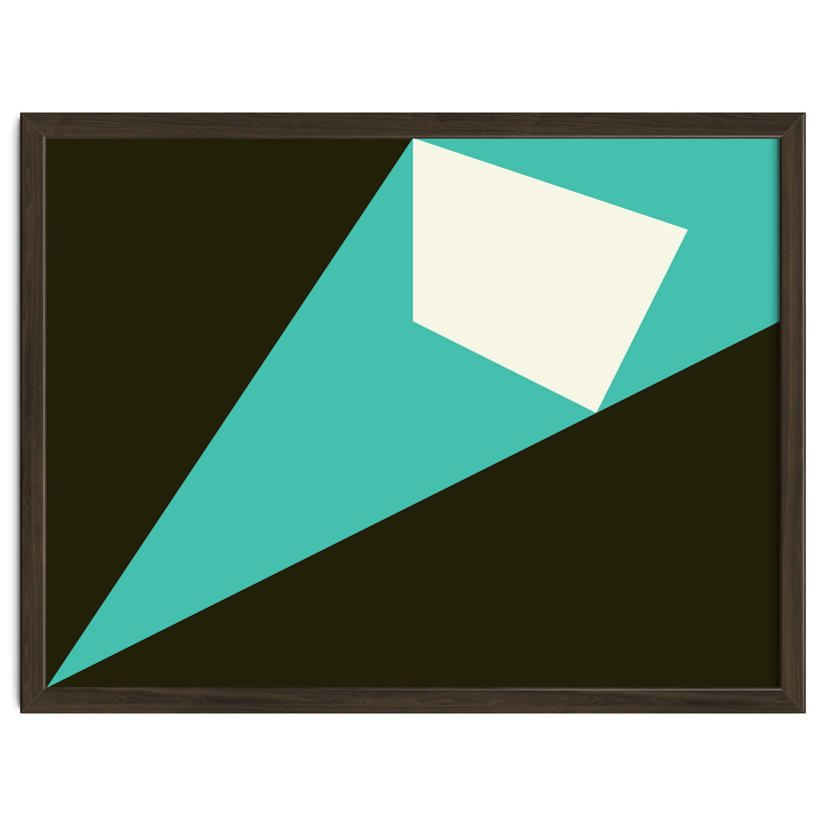 Geometric Shapes No. 72 - turquoise, white & black