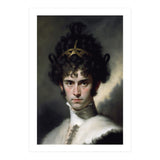 Curly Haired Man Moody Vintage Dark Painting  (Print Only) thumbnail