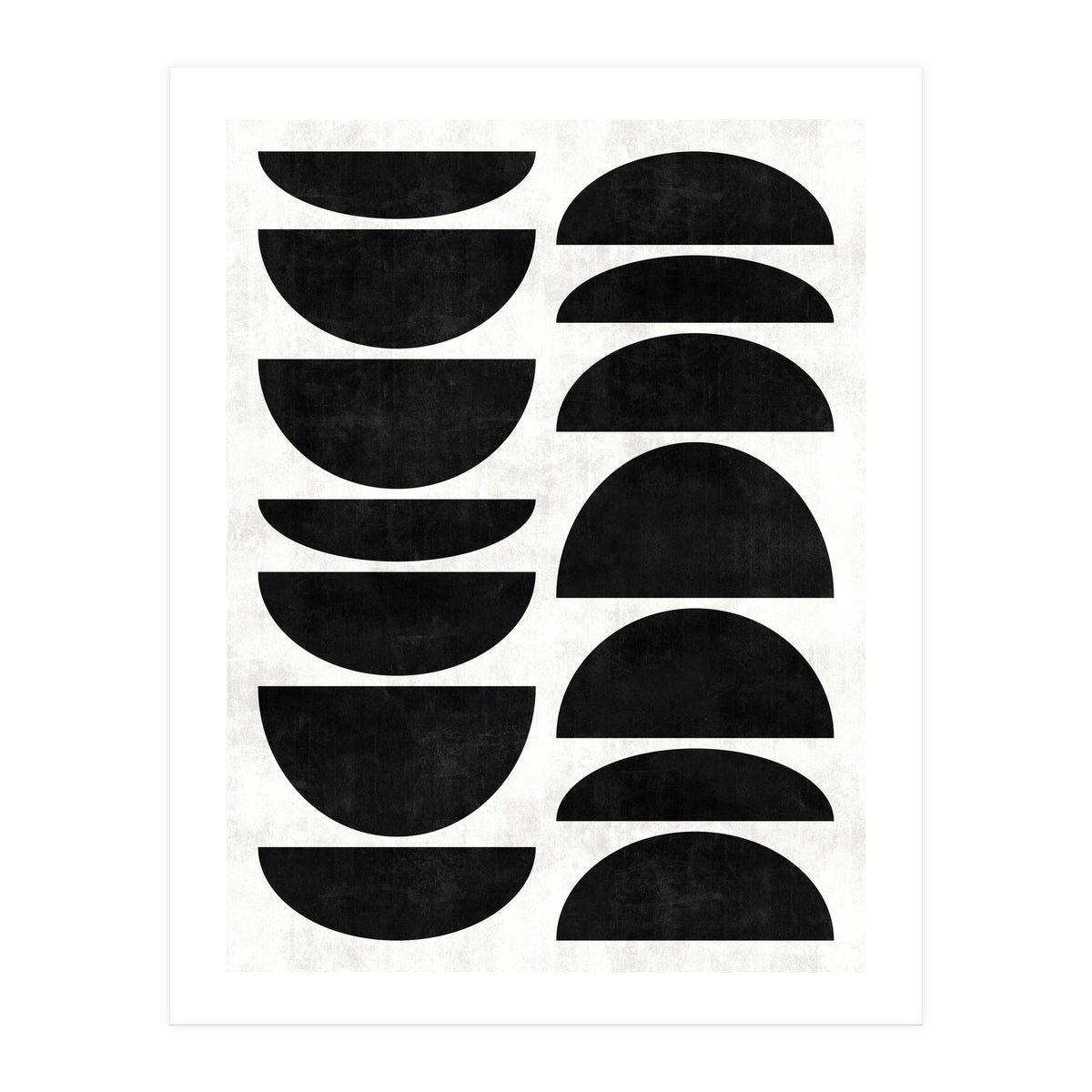 Mid-Century Modern Pattern No.9 - Black and White Concrete (Print Only)