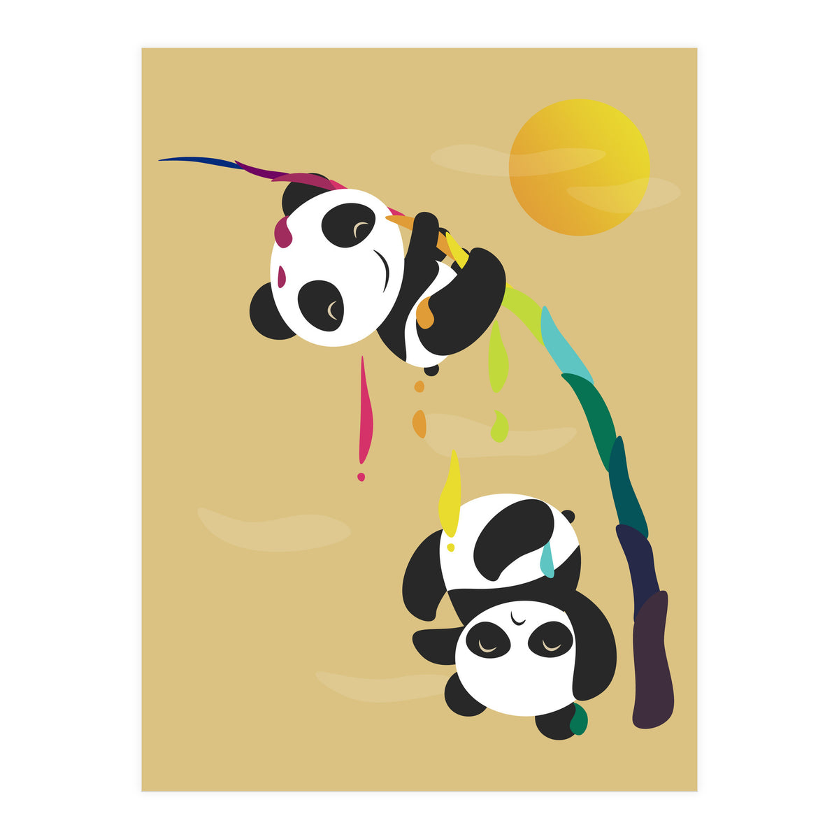 Pandas meet a strange rainbow (Print Only)