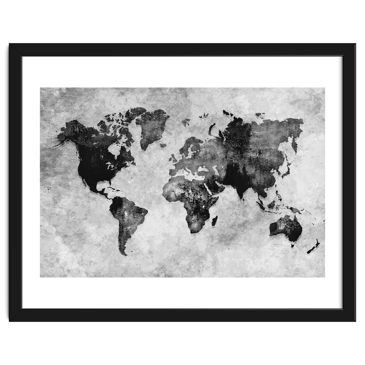 black and white world map