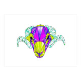 Colourful Geometric Swaledale Sheep Tup with Black Lines (Print Only) thumbnail