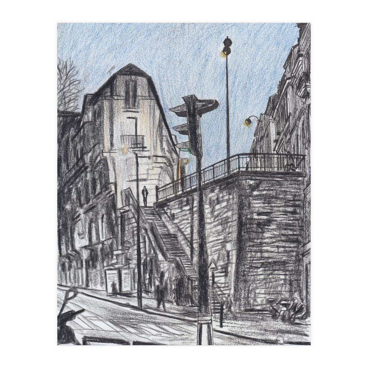 Cold afternoon on Artist Street in Paris (Print Only)