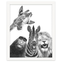 Black and White Jungle Animal Friends