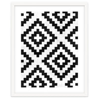 Urban Tribal Pattern No.18 - Aztec - Black and White Concrete